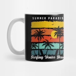 Vintage Waves Vacation Sunset Venice Beach Surfing Paradise Mug